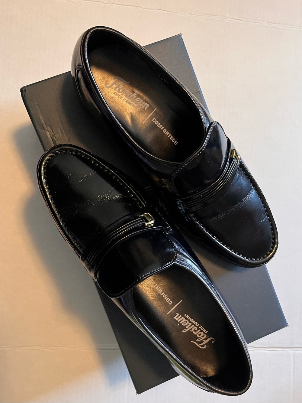 Florsheim Black Leather Slip-On Loafers